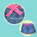 girls blue washed jeans shorts